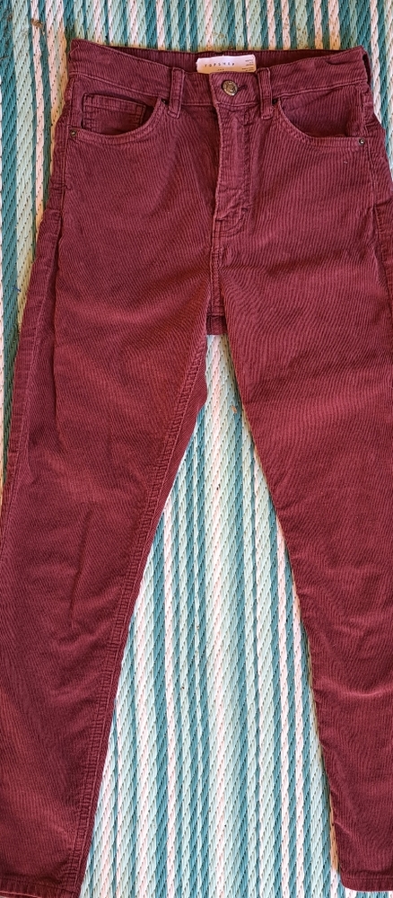 TOP SHOP Corduroy Pants Burgundy color 28w 30 L size 4.